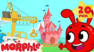 Morphle builds a Castle - Kids Construction Vehicles  (Living Bulldozer, Crane)