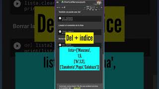 ️ + Copiar, remover elementos y borrar listas | copy,remove, pop, del, clear | Python | Shorts