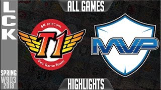 SKT vs MVP Highlights ALL GAMES | LCK Week 9 Spring 2018 W9D3 | SK Telecom T1 vs MVP Highlights