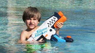 Hotel Pool Fun with Nerf X-Treme Super Soaker Switch Shot