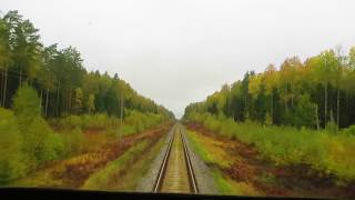 Вид из окна поезда - Жд ветка Муром-Ковров. Перегон ст.Ковров-Грузовой-Эсино. (Владимирская обл.)
