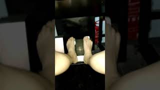 Pedal Pumping Barebottom at a Video Arcade Centre!