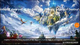Legacy of Destiny Free Pack Codes!!