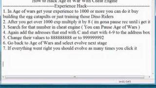 How to hack age of war with cheat engine