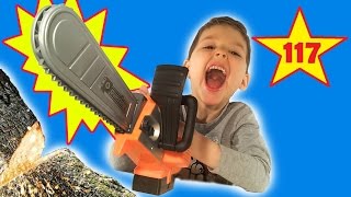 Детская Бензопила Powerline распаковка обзор Kids Chainsaw unboxing & review