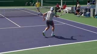 Milos Raonic Forehand, Backhand and Serve In Super Slow Motion - Indian Wells 2013 - BNP