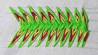 Hand Embroidery Stitch:Border line Design|Basic hand embroidery tutorial | part - 13