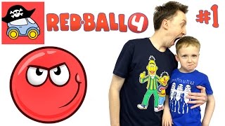 ? #1 ЗЕЛЕНЫЕ ХОЛМЫ. Красный Шарик против Черного Квадрата. Прохождение Red Ball 4. Жестянка