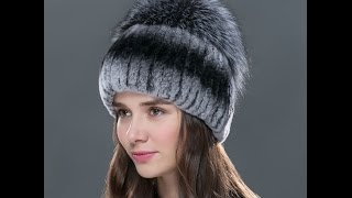 Посылка из Китая(Распаковка от Лены) женская вязанная шапка с мехом