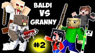 Monster School : BALDI'S BASICS VS GRANNY CHALLENGE PART 2 - Minecraft Animation Kids Mobs