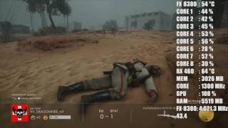 Battlefield 1 - FX 8300 4.6GHz - RX 460 4GB - Ultra Settings 1080p