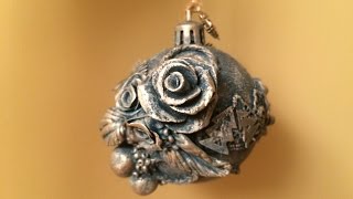Декорирование новогоднего шара. New Year's toy. Diy.