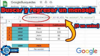 Buscar un valor y regresar un texto o un número que no existe en la hoja de cálculo de Google