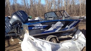 Волжанка Fish Pro 50 с мотором Yamaha F100 2018 года. Первые впечатления и распаковка. Спуск.