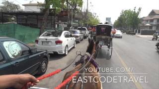 Horse carriage riding  Lampang city , Thailand
