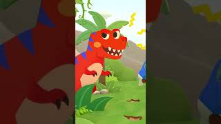 Tiburón Papá vs Tiranosaurio Rex | A Cazar Huevos de Pascua con Tiburón Bebé #shorts