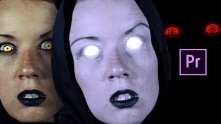 3 SCARY EYE LOOKS in Adobe Premiere Pro CC | Halloween Effects Tutorial | Glowing, Red, and Elf Eyes