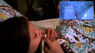 Stella watches the T Rex scene from Jurassic Park for the first time