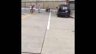 Drunk Woman Walking Backwards