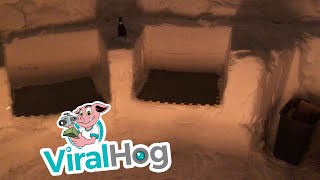 Snow Bound Couple Builds Mind Blowing Snow Fort || ViralHog