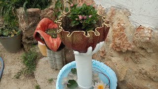 Кашпо из цемента и перчаток ☺️?️