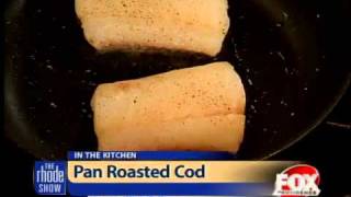 Cooking: Pan roasted cod with chickpeas, olives