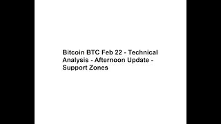 Bitcoin BTC Feb 22 - Technical Analysis - Afternoon Update - Support Zones