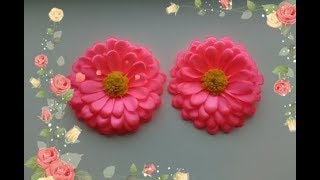 Красивые цветы из узкой ленты 1,2 см. МК Канзаши /Beautiful flowers from narrow strips 1.2 cm MK