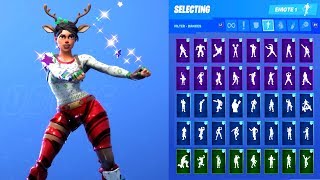 RED NOSED RAIDER SKIN SHOWCASE WITH ALL FORTNITE DANCES & EMOTES