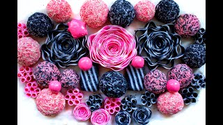 ASMR sounds. Black-pink striped soap. Friable soap balls. Cutting cubes. Relax