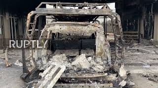 Kazakhstan: Burnt cars, damaged buildings show aftermath of riots in Almaty