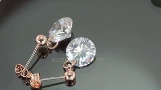 Яркие серьги с кристаллами Swarovski, покрытые слоями золота