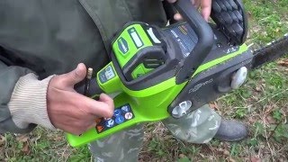 обзор цепной электрической пилы G-MAX 40V digipro. Часть 1
