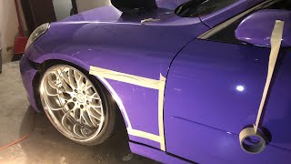 Custom Purple G35 sedan fenders
