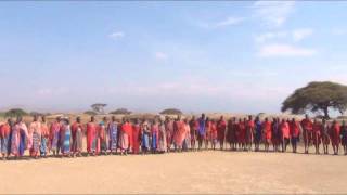 Maasai song, traditional jumping dance and sand storm