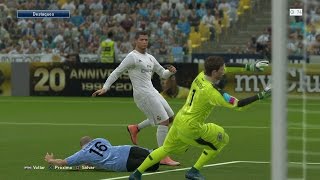 PES 16 - GAMEPLAY ONLINE - URUGUAY VS REAL MADRI - PLAYSTATION 4
