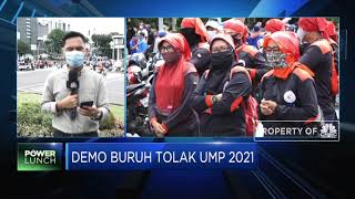 Demo Buruh Tolak UMP 2021 & Aksi Massa di Kedubes Perancis