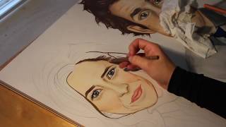 The Office "Jim and Pam" Drawing - Ava Jane
