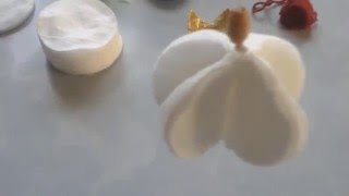 ❤?как сделать шарик на елку из ватных дисков?