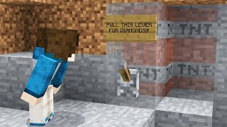 PULL THIS LEVER FOR INFINITE DIAMONDS... (Minecraft Trolling)
