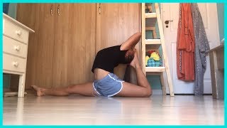 Trying my gymnastics stretches