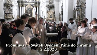 Promluva na Svátek Uvedení Páně do chrámu 2.2.2020