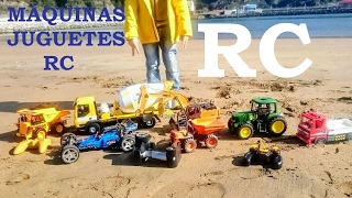 JUGUETES RC PLAYA con TRACTOR John Deere COCHE BUGGY CAMIÓN HORMIGONERA EXCAVADORA CAT INFANTIL