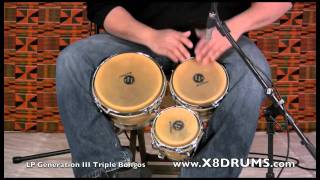 Bongos at X8 Drums: LP GENERATION III TRIPLE BONGOS LP202-AW X8 DRUMS