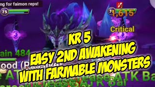 SUMMONERS WAR: 100%  farmable team to 2nd awaken bella raoq kro