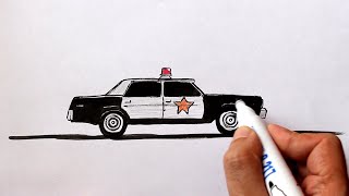 How to draw a Police Car