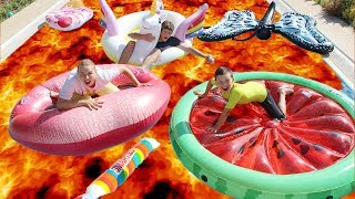 Ali Baba channel LAVA CHALLENGE HAVUZDA OYNUYOR in pool Fun kid video