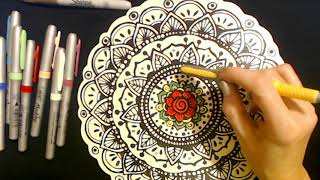 ASMR | Coloring A Wooden Mandala (Whisper)