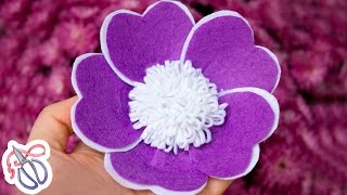 Цветок из фетра на шапку своими руками ✄ Kulikova Anastasia