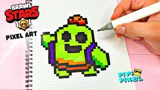 СПАЙК из ИГРЫ BRAWL STARS РИСУНКИ ПО КЛЕТОЧКАМ -PIXEL ART